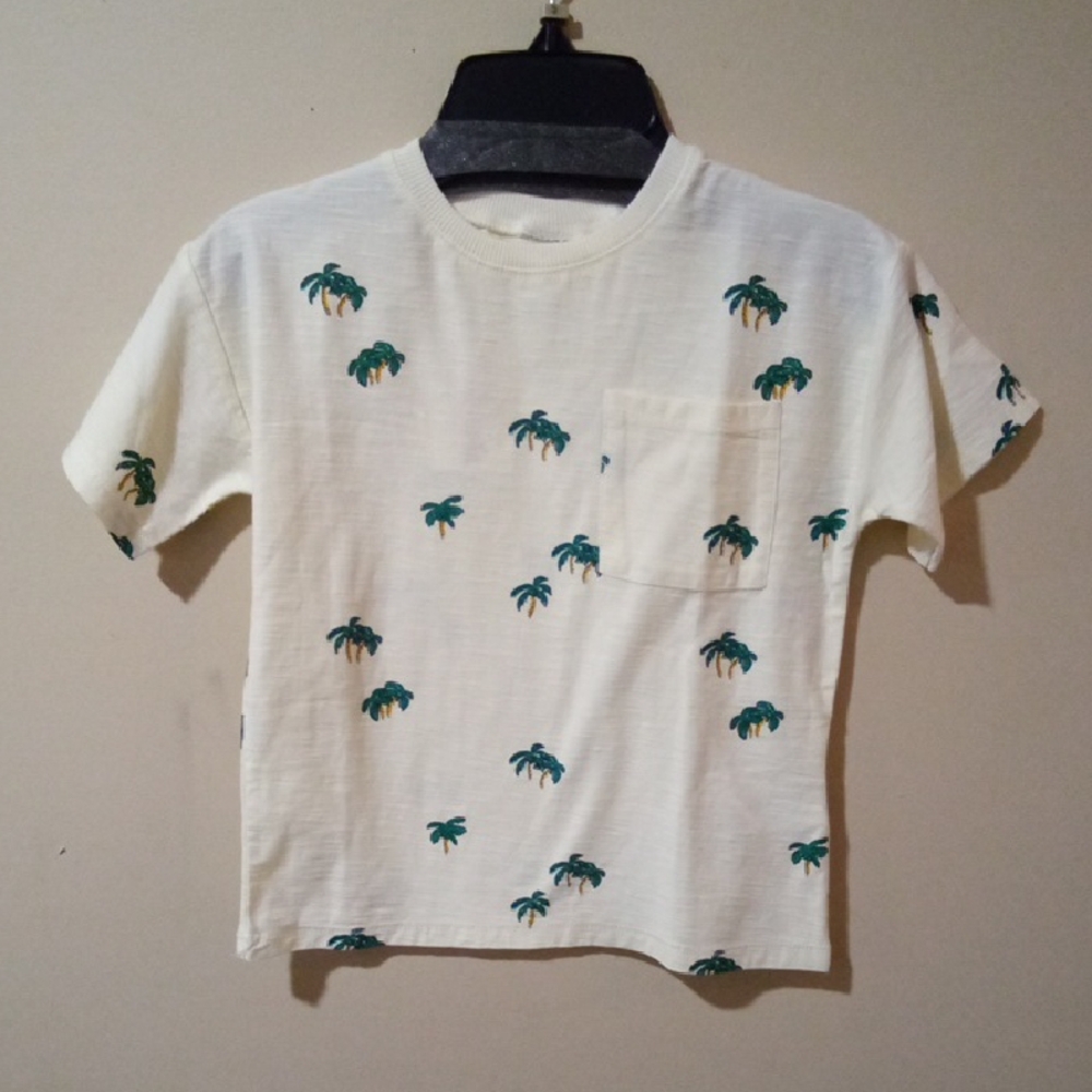 ZARA Kids Palm Tree Print T-Shirt - Cream 5